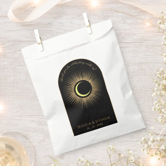 Celestial Black Mystical Sun Moon Geschenktütchen (Ausgeschnitten)