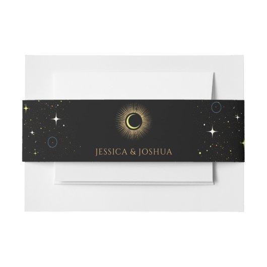 Celestial Black Mystical Sun Moon Star Einladungsbanderole (Vorderseite Beispiel)