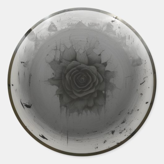 Celestial Black Rose Runder Aufkleber (Vorderseite)