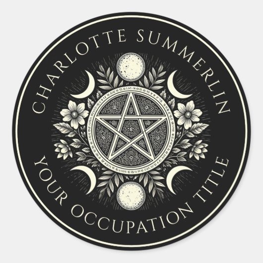 Celestial Black Runder Aufkleber (Vorderseite)