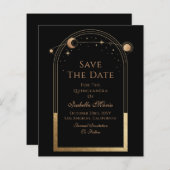 Celestial Black Save the Date Birthday Quinceanera (Vorne/Hinten)