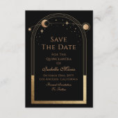 Celestial Black Save the Date Birthday Quinceanera (Vorderseite)