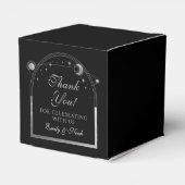 Celestial Black Silver Sun Moon Stars Hochzeit Geschenkschachtel (Rückseite)