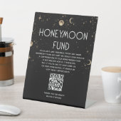 Celestial Black Wedding Honeymoon Fund Sockelschild (In SItu)