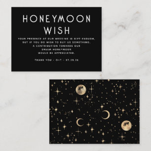 Celestial Black Wedding Honeymoon Wish Begleitkarte