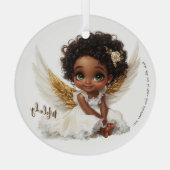 Celestial Bloom: Angelic Grace in Lace Ornament Aus Glas (Rückseite)