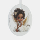 Celestial Bloom: Angelic Grace in Lace Ornament Aus Glas (Vorderseite Rechts)