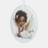 Celestial Bloom: Angelic Grace in Lace Ornament Aus Glas (Vorderseite links)