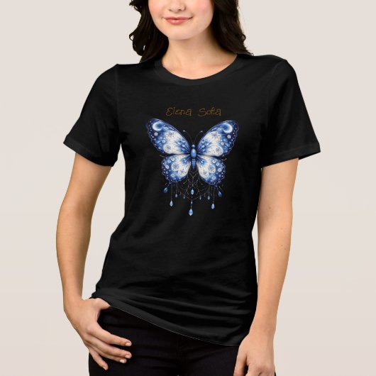 Celestial Bloom Butterfly - custom Tri-Blend Shirt (Vorderseite)