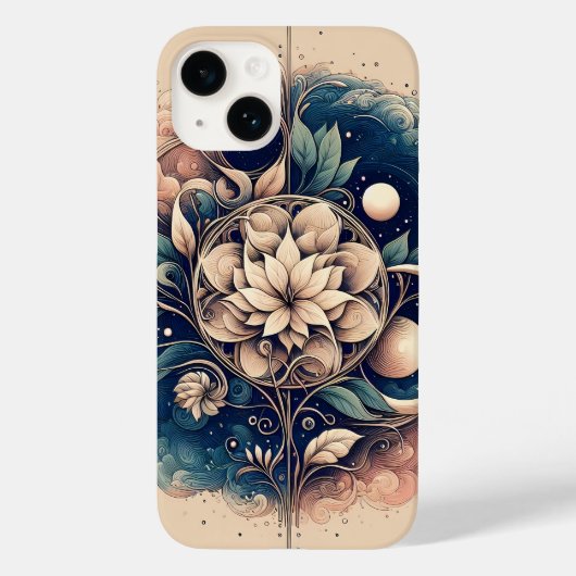 "Celestial Bloom - Mystic Floral Moon Art" Case-Mate iPhone Hülle (Rückseite)