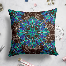 Celestial Bloom Pillow in Chocolate Kissen