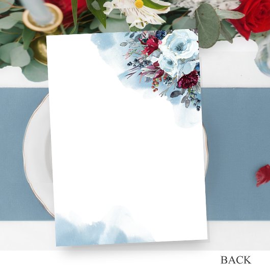 Celestial Blooms Blau, Lila, Rote Flora Hochzeit Einladung