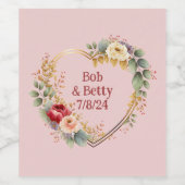 Celestial Blooms Watercolor Wreath Weinetikett (Einzelnes Label)