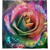 Celestial Blossom: Alien Rose Duschvorhang (Vorderseite)