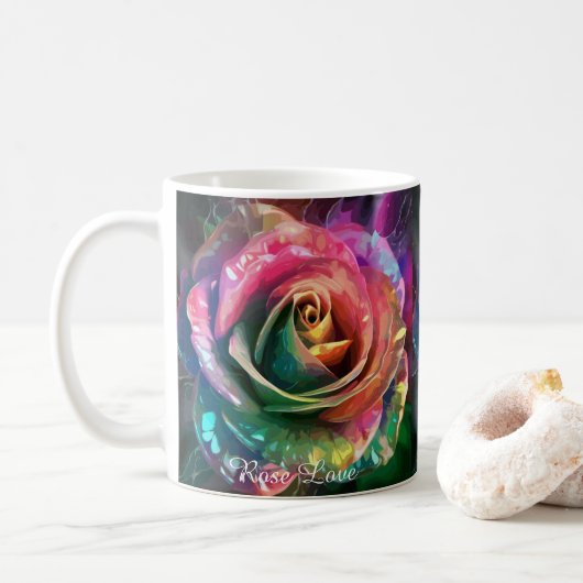 Celestial Blossom: Alien Rose Klassische Tasse, 32 Kaffeetasse (Mit Donut)