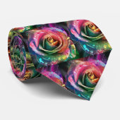 Celestial Blossom: Alien Rose Neck Tie Krawatte (Gerollt)