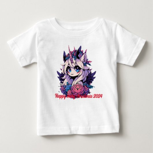 "Celestial Blossom Unicorn" Baby T-shirt (Vorderseite)