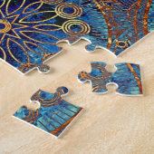 Celestial Blue and Gold Challenging Geschenk Puzzle (Seite)