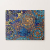 Celestial Blue and Gold Challenging Geschenk Puzzle (Horizontal)