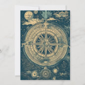 Celestial Blue and Golg Tarot Card Wedding Einladung (Rückseite)