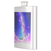 Celestial Blue and Pink Galaxy Individuelle Name Flachmann (Links)