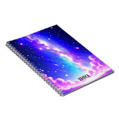 Celestial Blue and Pink Galaxy Individuelle Name Notizblock (Rechte Seite)