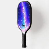 Celestial Blue and Pink Galaxy Individuelle Name Pickleball Schläger (Links)