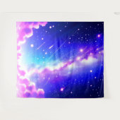 Celestial Blue and Pink Galaxy Wall Art Wandteppich (Vorderseite (Horizontal))