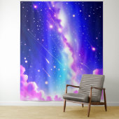 Celestial Blue and Pink Galaxy Wall Art Wandteppich (Beispiel)