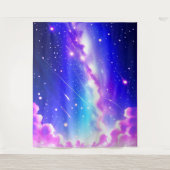 Celestial Blue and Pink Galaxy Wall Art Wandteppich (Vorderseite)