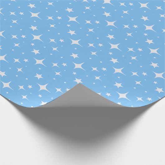 Celestial Blue and White Starry Night Gift Wrap Geschenkpapier (Ecke)