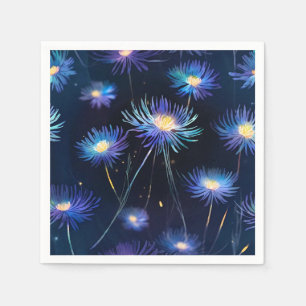 Celestial Blue Aster A Cosmic Bloom Serviette