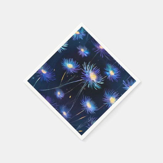 Celestial Blue Aster A Cosmic Bloom Serviette (Ecke)