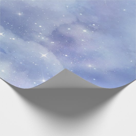 Celestial Blue Cloud Wine Brautparty Geschenkpapier (Ecke)
