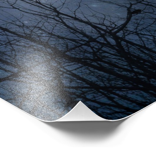 Celestial Blue Crystal Crows Fotodruck (Ecke)
