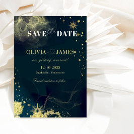 Celestial Blue Galaxy Save the Date Wedding Card Einladung
