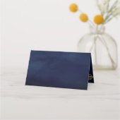 Celestial Blue Gold Crescent Moon Phases Wedding Platzkarte (Rückseite)