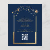 Celestial Blue Gold QR Code Quinceañera Flyer (Hinten)