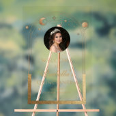 Celestial Blue Gold Quinceñera Geburtstag Willkomm Acrylschild (Neutral)