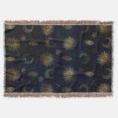 Celestial Blue Gold Sun Moon Stars Decke (Vorderseite)