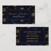 Celestial Blue Gold Sun Moon Stars Visitenkarte (Vorne/Hinten)