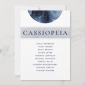 Celestial Blue Gray Seating Plan Cards Gästebamen (Rückseite)