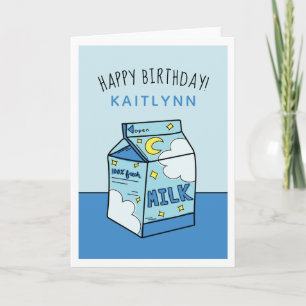 Celestial Blue Milk Happy Birthday  Karte