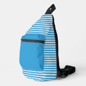 Celestial Blue mit weißen Streifen Crossbody Bag (Rechte Ecke)