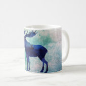 Celestial Blue Moose Silhouette Kaffeetasse (VorderseiteRechts)