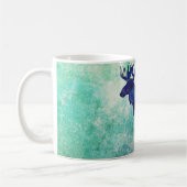 Celestial Blue Moose Silhouette Kaffeetasse (Links)