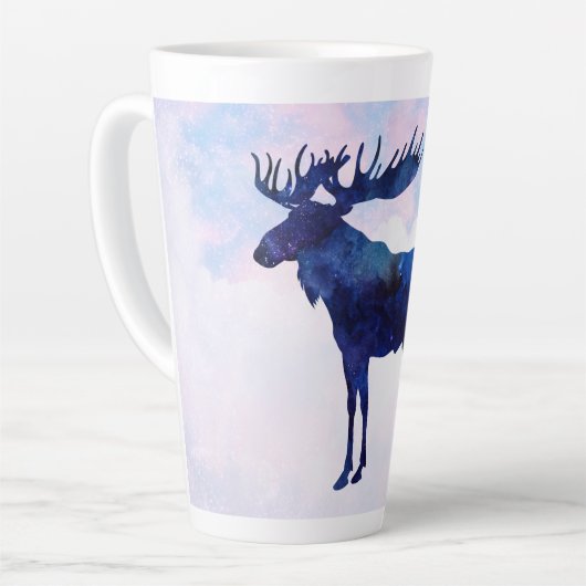 Celestial Blue Moose Silhouette Milchtasse (Linke Ecke)