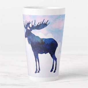 Celestial Blue Moose Silhouette Milchtasse