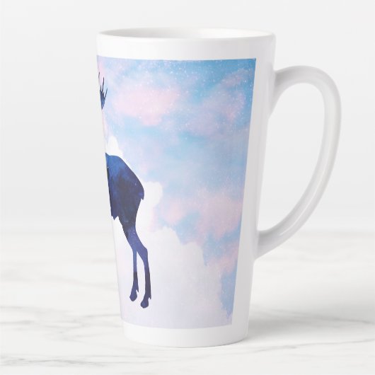 Celestial Blue Moose Silhouette Milchtasse (Rechts)