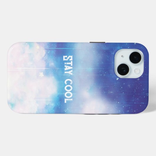 Celestial Blue Nebula iPhone Case (Rückseite (Horizontal))